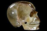 Realistic, Carved Yellow Fluorite Skull #116352-2